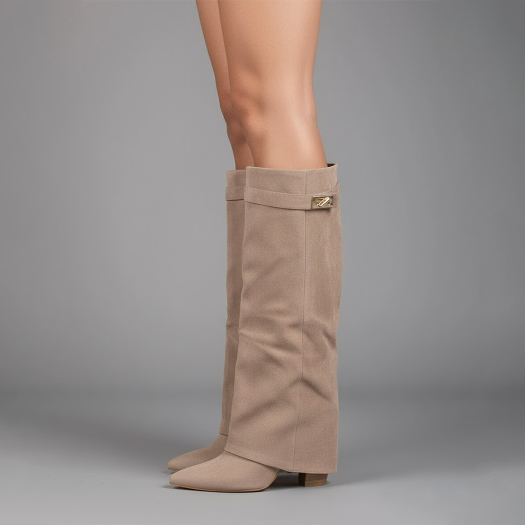 Lily | Women’s Black Over-the-Knee Boots With Buckle 4