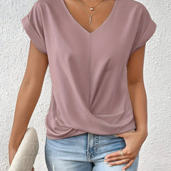 Maia | Twist Front V-Neck Top - Image 1