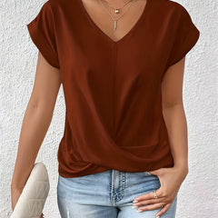Maia | Twist Front V-Neck Top - Image 10