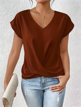 Maia | Twist Front V-Neck Top - Image 10