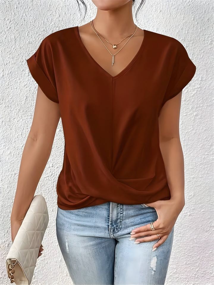 Maia | Twist Front V-Neck Top - Image 10