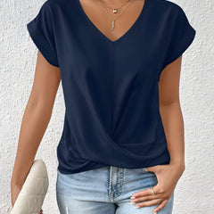 Maia | Twist Front V-Neck Top - Image 18