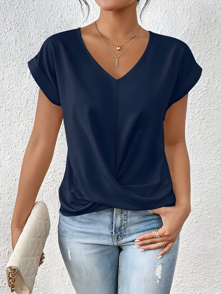 Maia | Twist Front V-Neck Top - Image 18