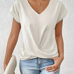 Maia | Twist Front V-Neck Top - Image 5