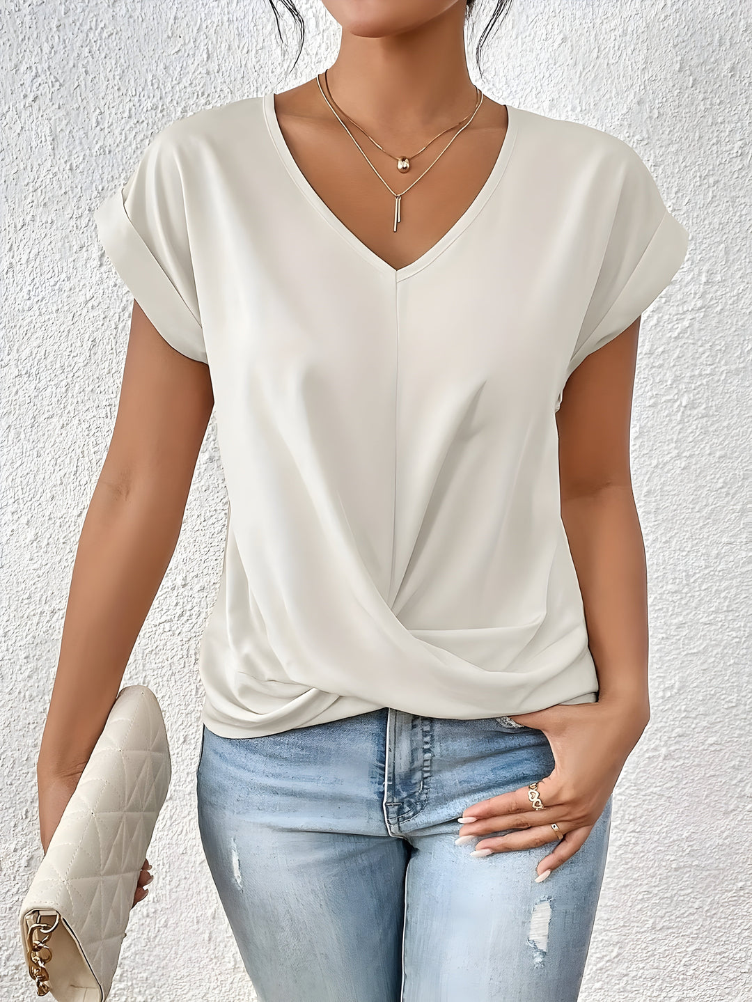 Maia | Twist Front V-Neck Top - Image 5