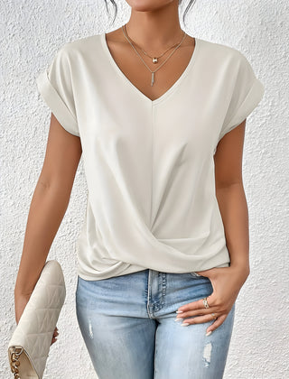 Maia | Twist Front V-Neck Top - Image 12