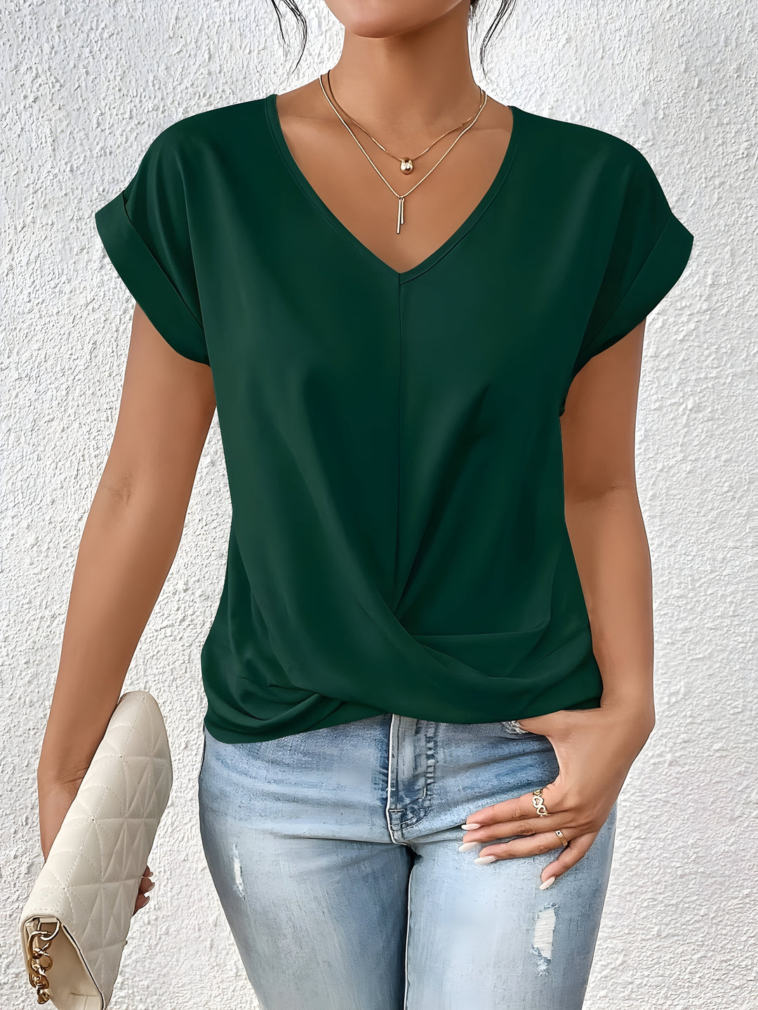 Maia | Twist Front V-Neck Top - Image 6