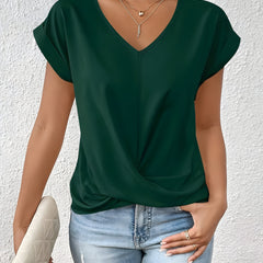 Maia | Twist Front V-Neck Top - Image 13