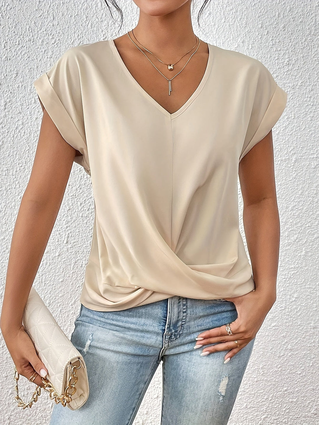 Maia | Twist Front V-Neck Top - Image 7