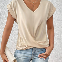 Maia | Twist Front V-Neck Top - Image 21
