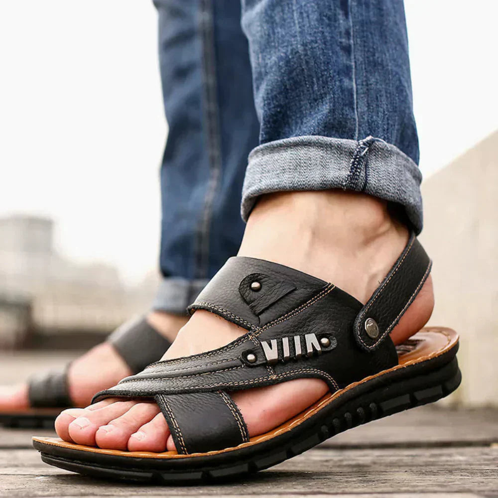 Men's Breathable Leather Sandals | Supportive Adjustable Summer Footwear 1