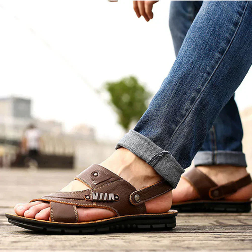 Men's Breathable Leather Sandals | Supportive Adjustable Summer Footwear 2