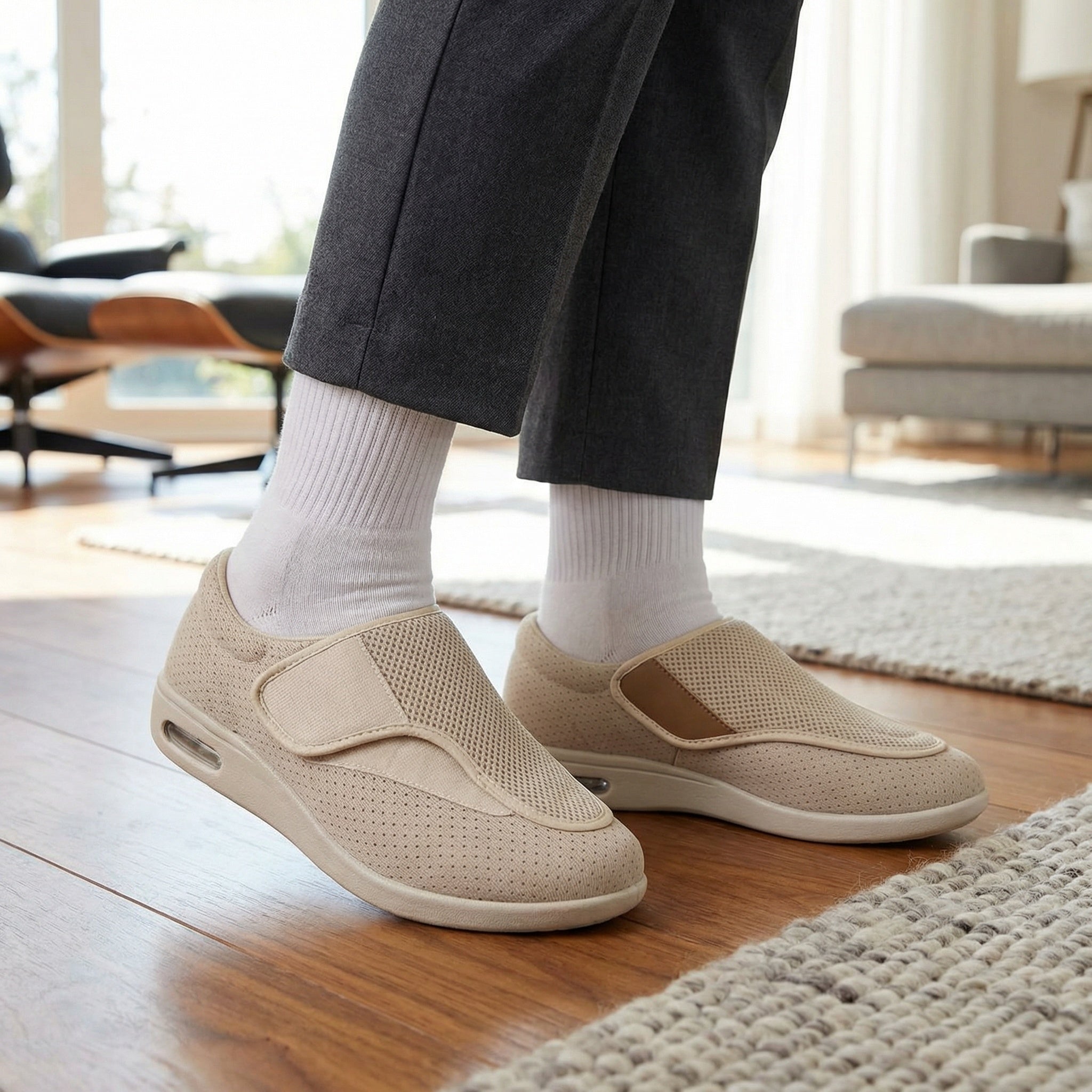 Men's Breathable Mesh Extra-Wide Shoes | Comfortable Adjustable Straps for Sensitive Feet 2