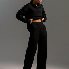 Hannah | Women’s Collared Two Piece Relaxed Fit Lounge Set - Image 4