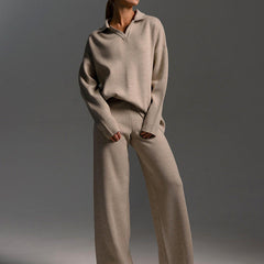 Hannah | Women’s Collared Two Piece Relaxed Fit Lounge Set - Image 7