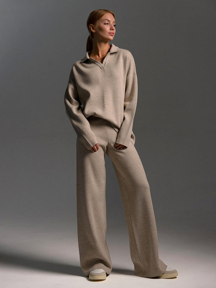 Hannah | Women’s Collared Two Piece Relaxed Fit Lounge Set - Image 7