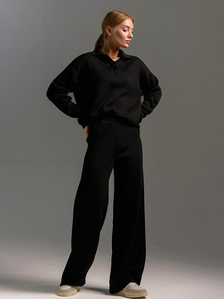 Hannah | Women’s Collared Two Piece Relaxed Fit Lounge Set - Image 3