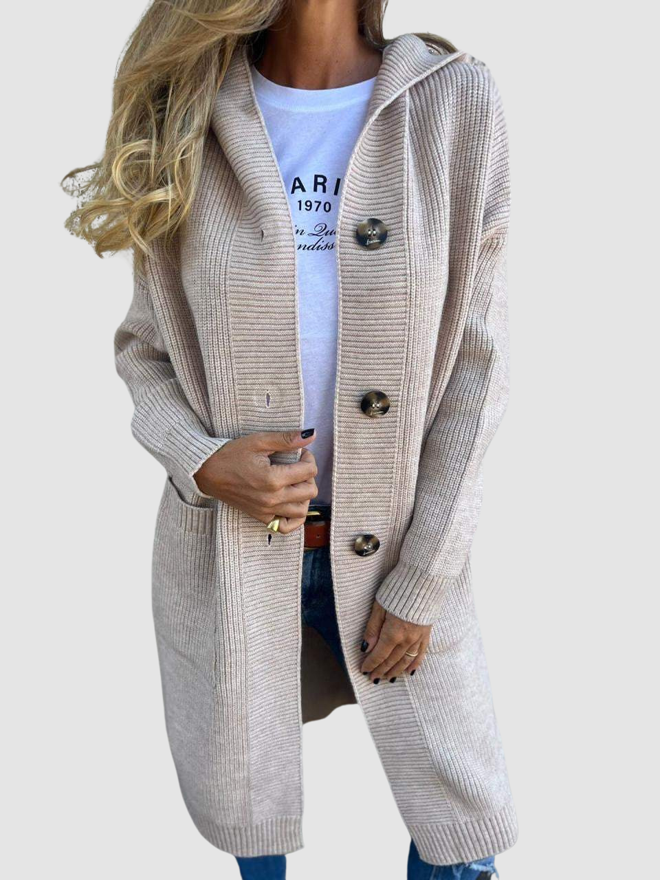 Women’s Chunky Knit Open Front Cardigan