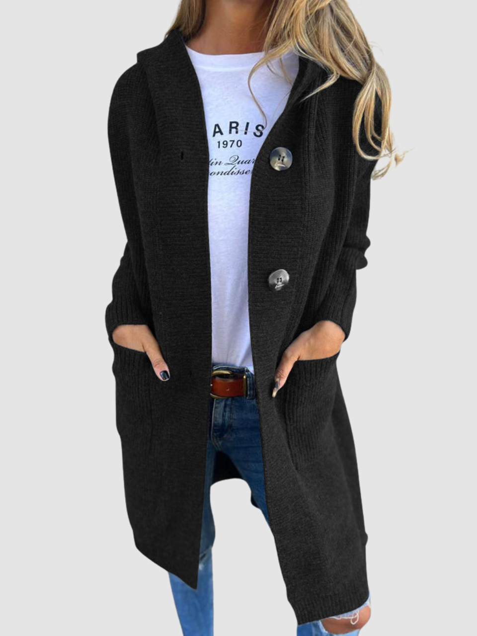 Women’s Chunky Knit Open Front Cardigan