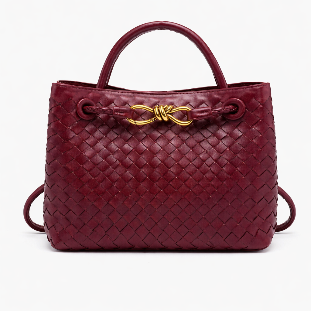 Woven Vegan Leather Hand Bag