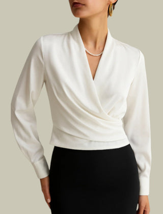 Sophia | Women’s Elegant V-Neck Satin Blouse - Image 3