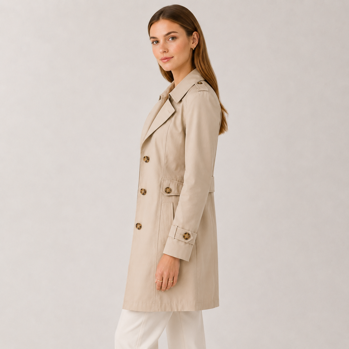Women’s Trench Coat Classic Collar Lightweight Jacket