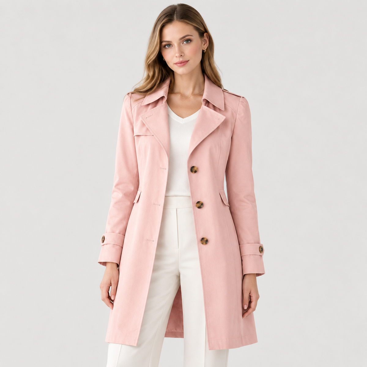 Women’s Trench Coat Classic Collar Lightweight Jacket