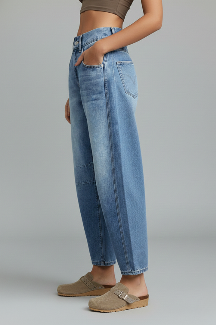 Jessica | Women’s Casual Mid-Waist Denim Jeans with Front Closure - Image 3