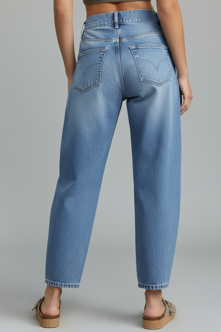 Jessica | Women’s Casual Mid-Waist Denim Jeans with Front Closure - Image 4