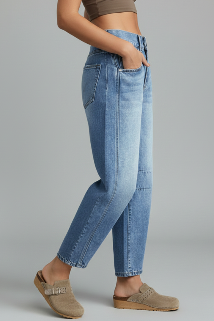 Jessica | Women’s Casual Mid-Waist Denim Jeans with Front Closure - Image 5