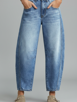 Jessica | Women’s Casual Mid-Waist Denim Jeans with Front Closure - Image 2