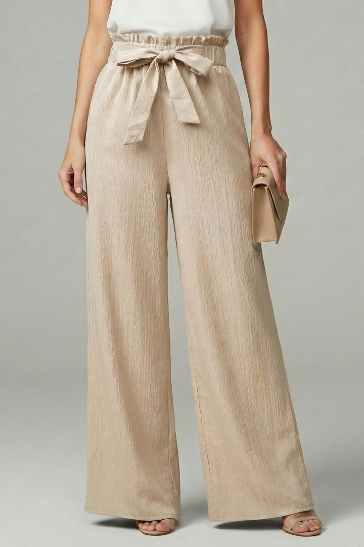 Charlotte | Women’s Palazzo Pants with Tie Belt and Wide Legs - Image 6
