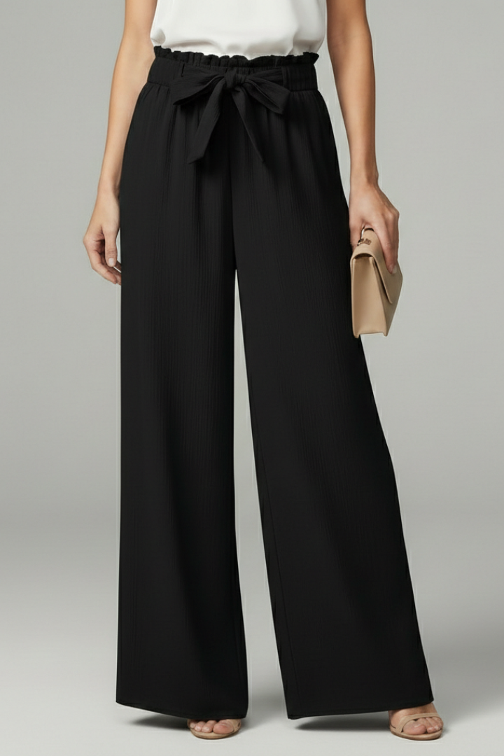 Charlotte | Women’s Palazzo Pants with Tie Belt and Wide Legs - Image 8