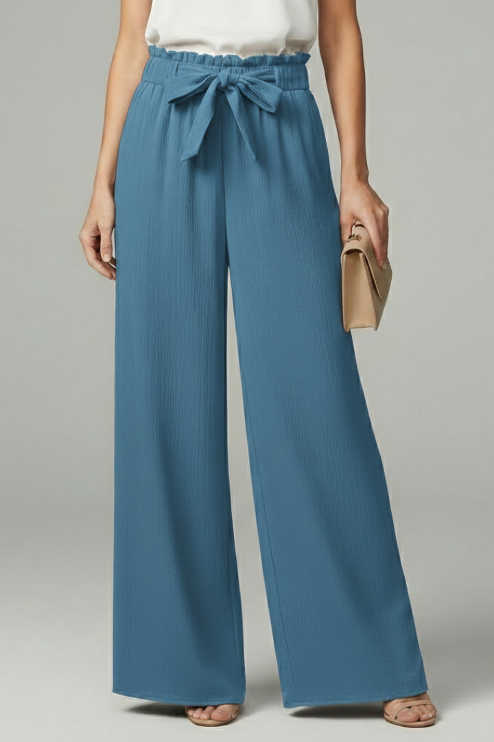 Charlotte | Women’s Palazzo Pants with Tie Belt and Wide Legs - Image 5