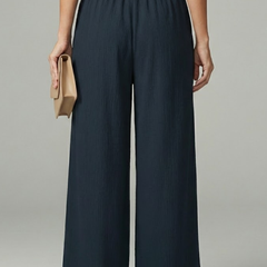 Charlotte | Women’s Palazzo Pants with Tie Belt and Wide Legs - Image 4