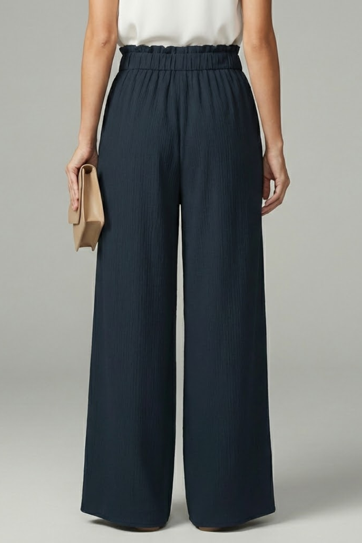 Charlotte | Women’s Palazzo Pants with Tie Belt and Wide Legs - Image 4