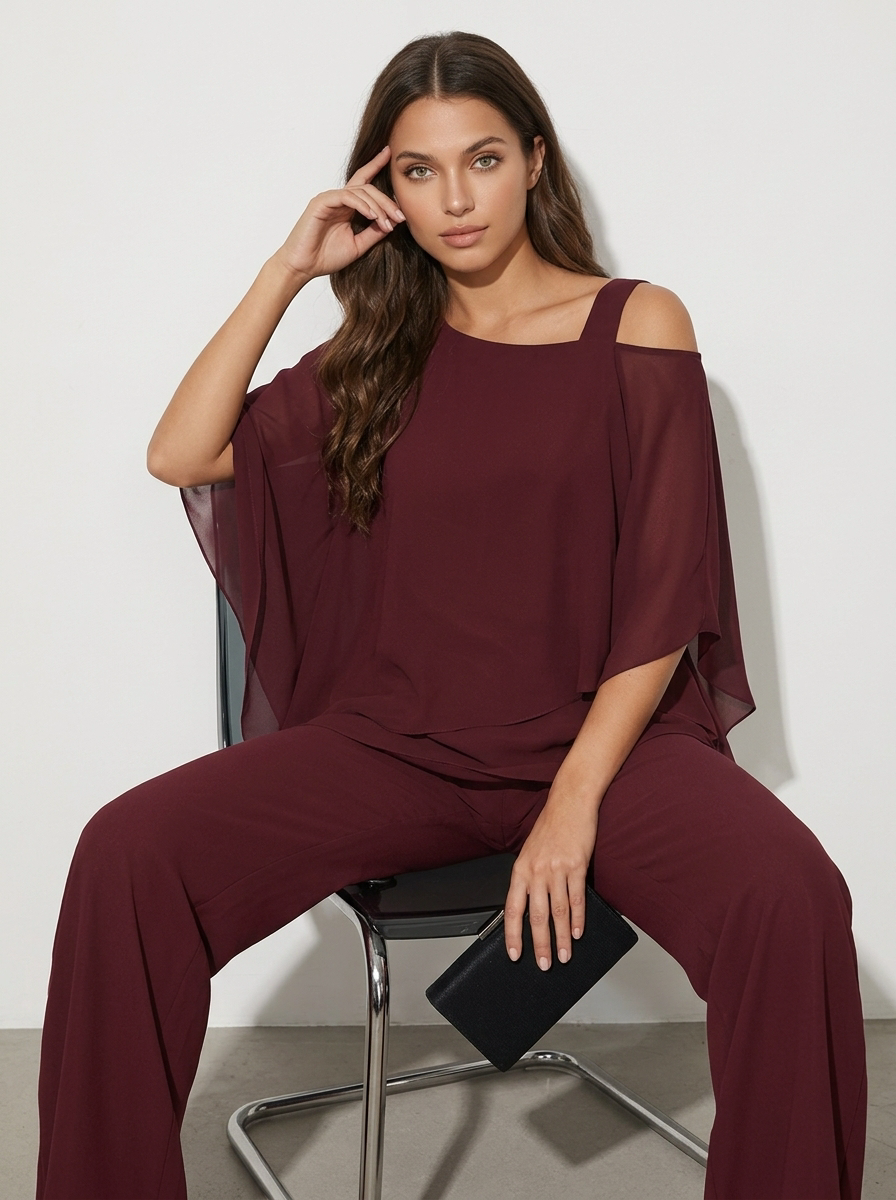 Women's Airy Chiffon Set | Elegant Tailored Outfit for All Occasions 1
