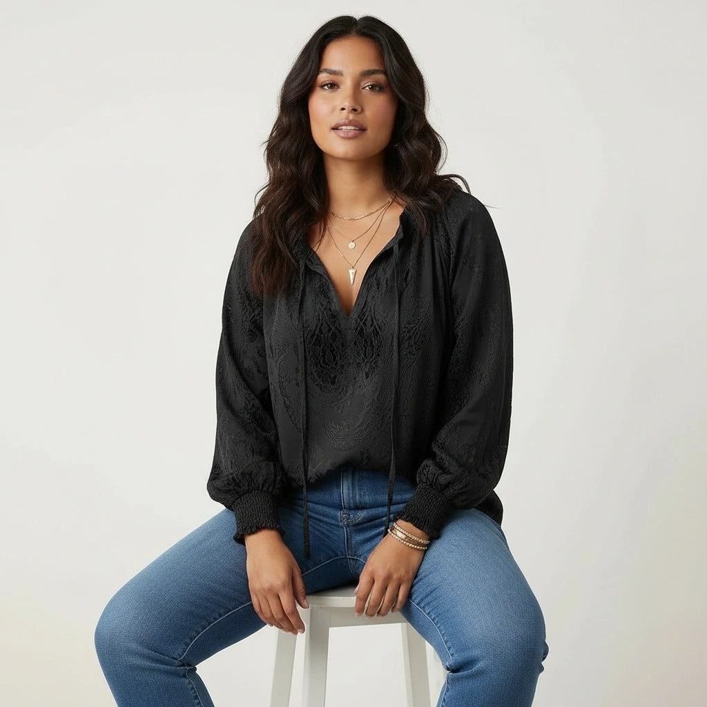 Women's Airy Lace Blouse | Bohemian Chic Relaxed Fit Top 8