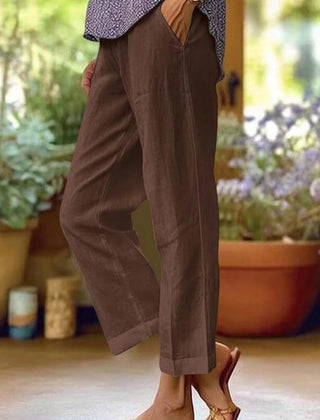 Women's Airy Linen Trousers | Elegant Relaxed Fit Summer Pants 1