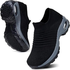 Women's Breathable Knit Slip-On Sneakers | Comfortable Orthopedic Walking Shoes 0
