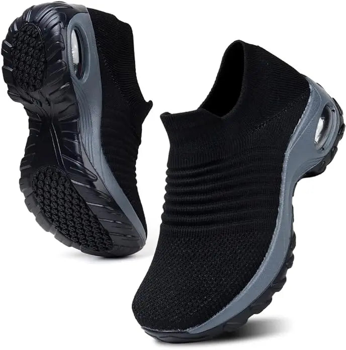Women's Breathable Knit Slip-On Sneakers | Comfortable Orthopedic Walking Shoes 0