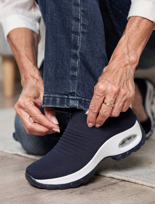 Women's Breathable Knit Slip-On Sneakers | Comfortable Orthopedic Walking Shoes 1