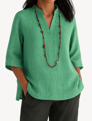 Women's Breathable Linen Tunic Blouse | Elegant Relaxed-Fit Summer Top 2