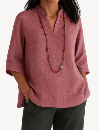 Women's Breathable Linen Tunic Blouse | Elegant Relaxed-Fit Summer Top 3