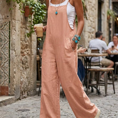 Women's Breathable Linen Wide Leg Jumpsuit | Effortlessly Chic Summer Outfit 1