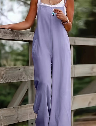 Women's Breathable Linen Wide Leg Jumpsuit | Effortlessly Chic Summer Outfit 11