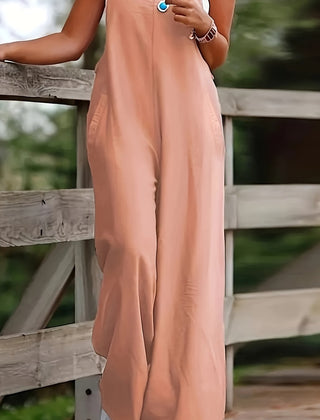 Women's Breathable Linen Wide Leg Jumpsuit | Effortlessly Chic Summer Outfit 15