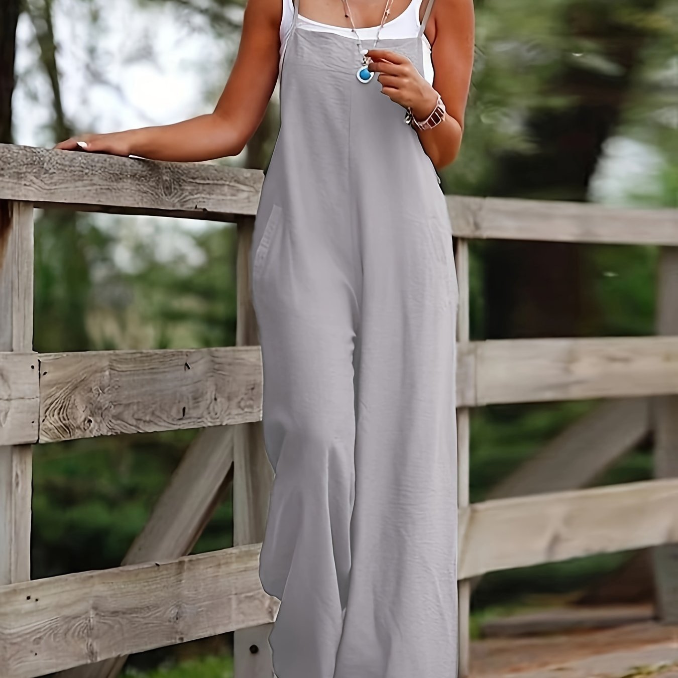 Women's Breathable Linen Wide Leg Jumpsuit | Effortlessly Chic Summer Outfit 20