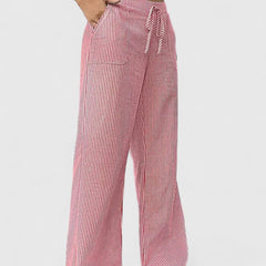 Women's Breathable Linen Wide Leg Pants | Elegant Relaxed Fit Summer Trousers 0