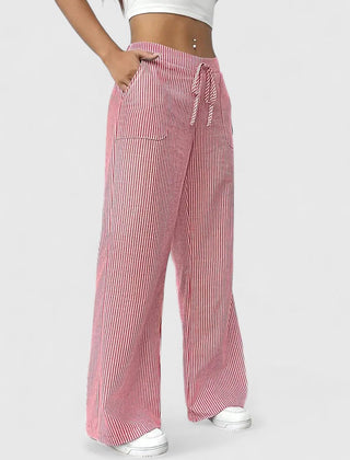 Women's Breathable Linen Wide Leg Pants | Elegant Relaxed Fit Summer Trousers 0